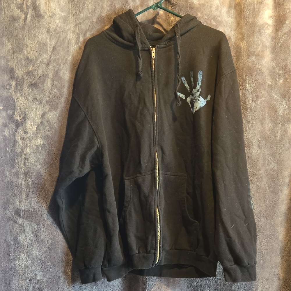 Disturbed zip up Black Hoodie
